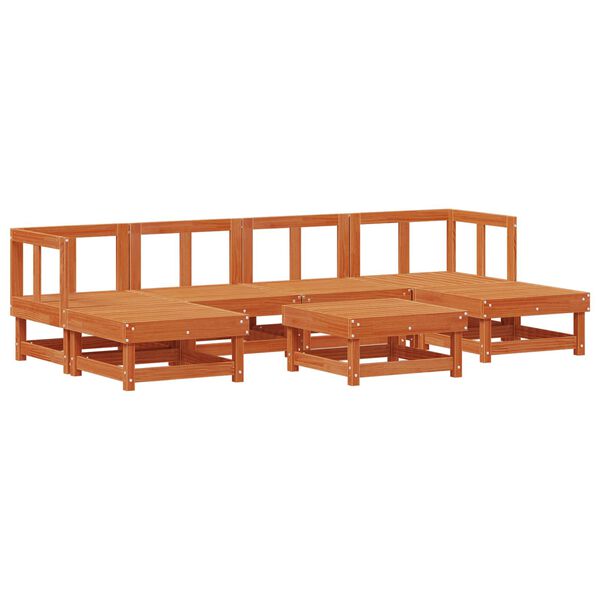 vidaXL Aia lounge komplekt 7 pcs Vahapunane Tahke m&auml;nd