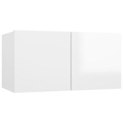 vidaXL seina telerikapid 3 tk, kõrgläikega, valge 60x30x30 cm