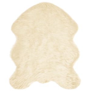 vidaXL Faux Lambanaha Vaip Tafalla cream 50 x 80 cm Pol&uuml;ester