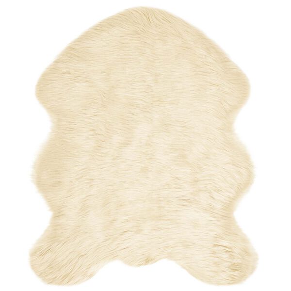 vidaXL Faux Lambanaha Vaip Tafalla cream 50 x 80 cm Pol&uuml;ester