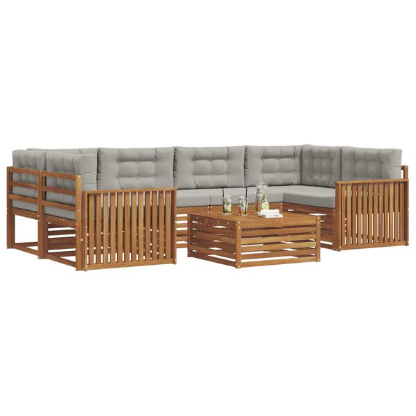 vidaXL V&auml;li diivanikomplekt padjaga 7 pcs Looduslik ja Hele Hall