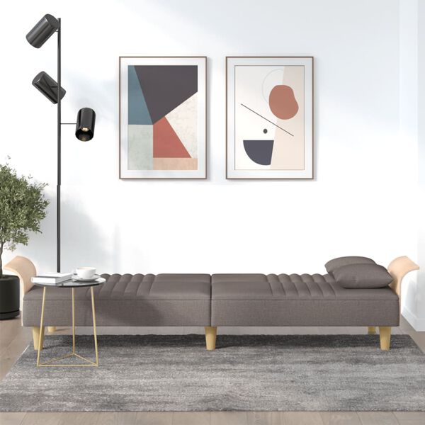 vidaXL diivanvoodi k&auml;etugedega, pruunikashall, kangas