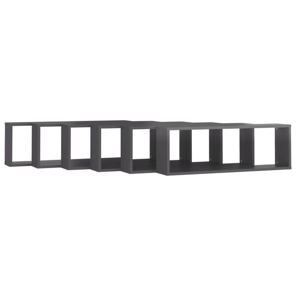 vidaXL seinariiulid 6 tk k&otilde;rgl&auml;ikega hall 80x15x26,5 cm puitlaastplaat