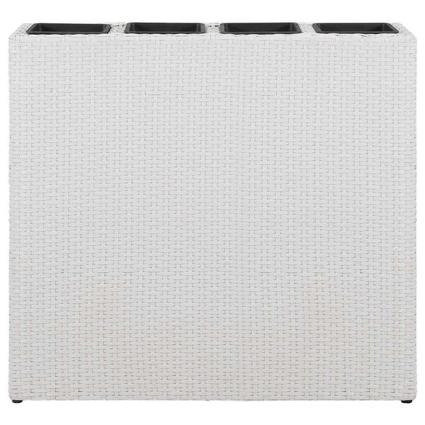 vidaXL taimelavad 4 potiga, 2 tk, pol&uuml;rotang, valge