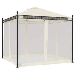 vidaXL v&otilde;rkseintega paviljon, kreemjas, 2,93 x 2,93 m, teras