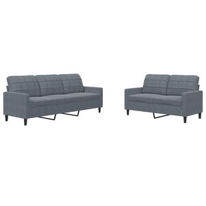 vidaXL 2-osaline diivanikomplekt patjadega, tumehall, samet