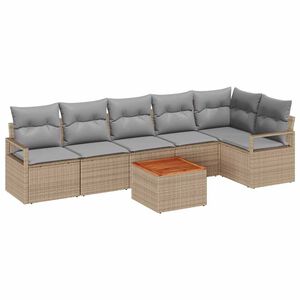 vidaXL Aia Diivanikomplekt padjaga 7 pcs Beež pol&uuml;rotang