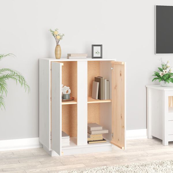 vidaXL puhvetkapp, valge, 60 x 35 x 80 cm, männipuit