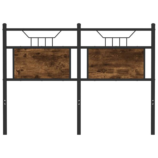 vidaXL vahetatav voodipeats suitsutatud tamm 120 cm tehispuit ja teras