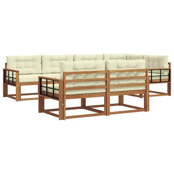 vidaXL V&auml;li diivanikomplekt padjaga 7 pcs Looduslik ja kreem