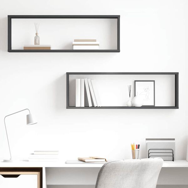 vidaXL kuubikukujulised seinariiulid 2 tk, hall, 80 x 15 x 26,5 cm