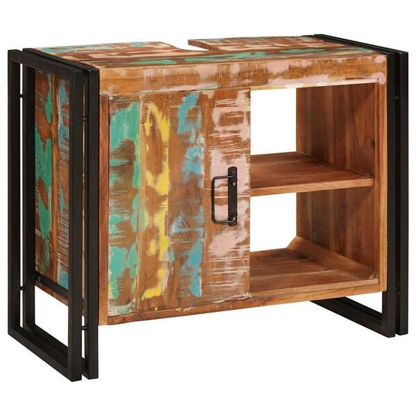 vidaXL Valamukapp Mitmev&auml;rviline 71 x 33 x 58 cm Tugev taastatud puit