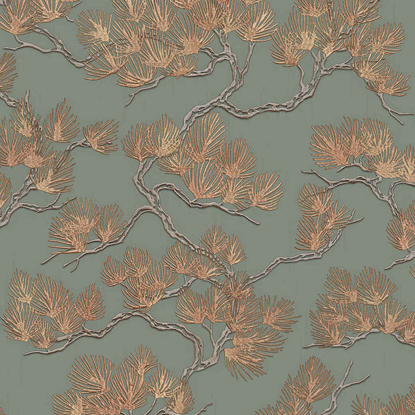 DUTCH WALLCOVERINGS tapeet, m&auml;nnipuu, roheline