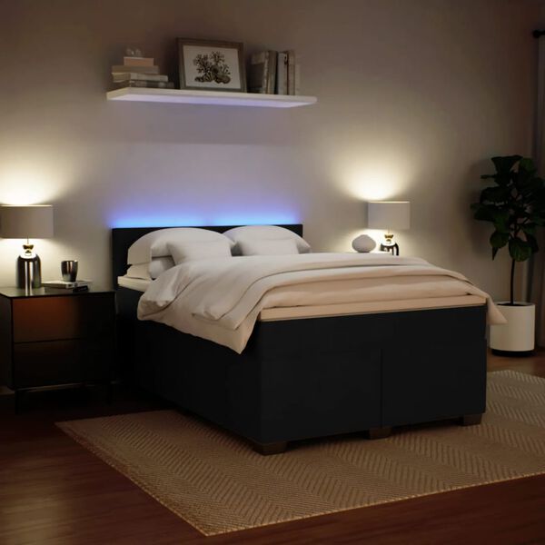 vidaXL kontinentaalvoodi madratsiga, must, 160x200 cm, samet