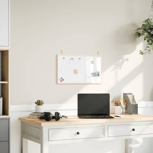vidaXL magnetiline valge tahvel t&auml;ispuidust raamiga 60 x 40 cm