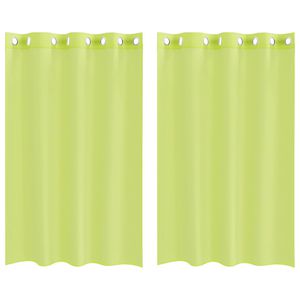 vidaXL Voile kardinad koos r&otilde;ngastega 2 tk Apple Green 140x175 cm