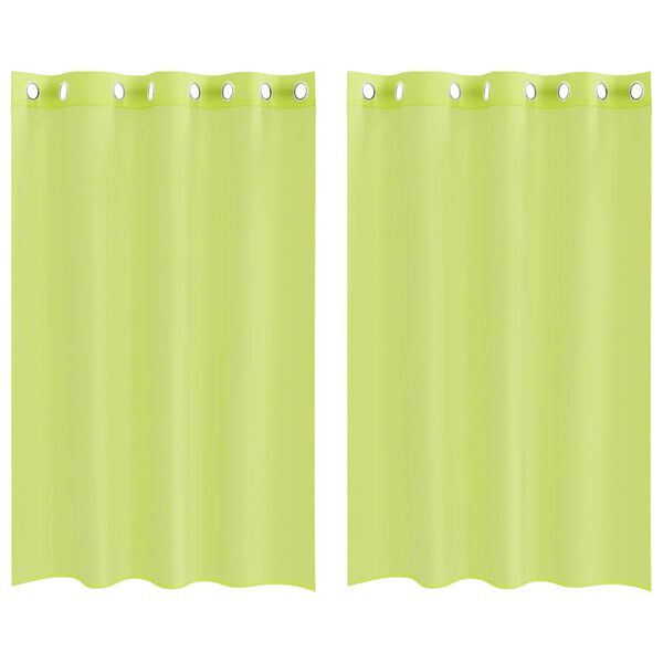 vidaXL Voile kardinad koos r&otilde;ngastega 2 tk Apple Green 140x175 cm