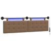 vidaXL Rippuv voodipeats LED-valgustusega Cappuccino Kunstnahk