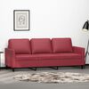vidaXL kolmekohaline diivan, veinipunane, 180 cm, kunstnahk
