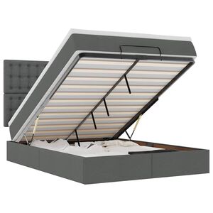 vidaXL ottomani voodi madratsiga, tumehall, 140x200 cm, kangas