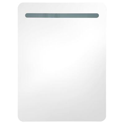 vidaXL LEDidega vannitoa peegelkapp, betoonhall, 60 x 11 x 80 cm