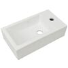 vidaXLi keraamiline valamu kraaniavaga kandiline valge 46x25,5x12 cm