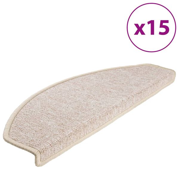 vidaXL trepimatid 15 tk 65 x 24 x 4 cm hallikaspruunid poolringikujulised suured