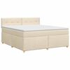 vidaXL Vedruvoodi madratsiga peaga Kreemjas 140 x 190 cm kangas