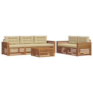 vidaXL V&auml;li diivanikomplekt padjaga 6 pcs Looduslik ja beež