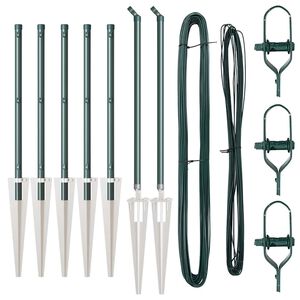 vidaXL Aiapost 7 pcs Roheline Teras