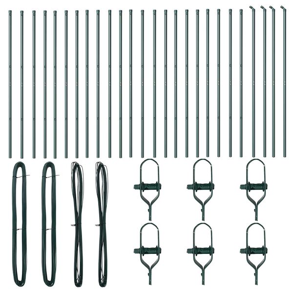 vidaXL Aiapost Muu 26 pcs Roheline 3,2 x 3,2 x 210 cm Teras