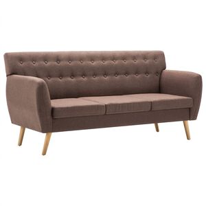 vidaXL 3-kohaline diivan, kangapolster, 172 x 70 x 82 cm, pruun