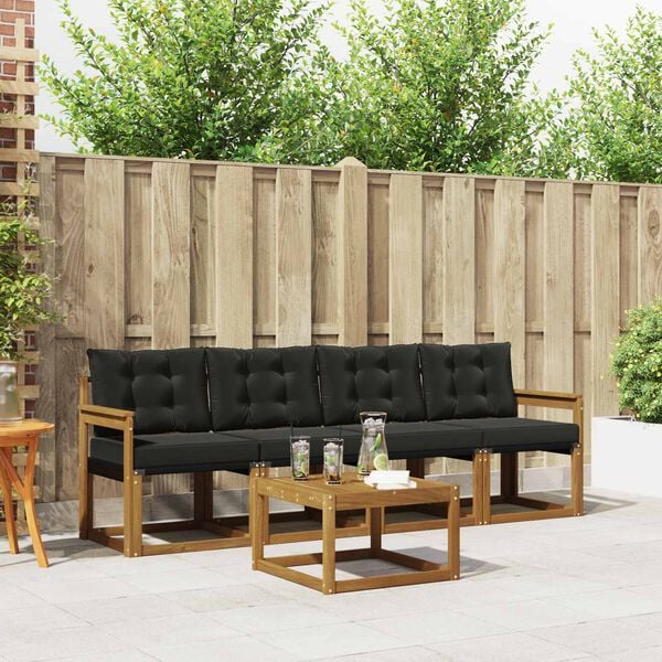 vidaXL V&auml;li diivanikomplekt padjaga 5 pcs Looduslik ja must