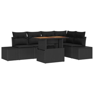 vidaXL Aia Diivanikomplekt ladustamisega 6 pcs Must Pol&uuml;rooster