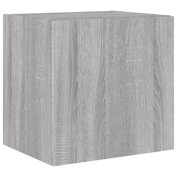 vidaXL teleri seinakapp LED-tuledega, hall Sonoma, 40,5 x 35 x 40 cm