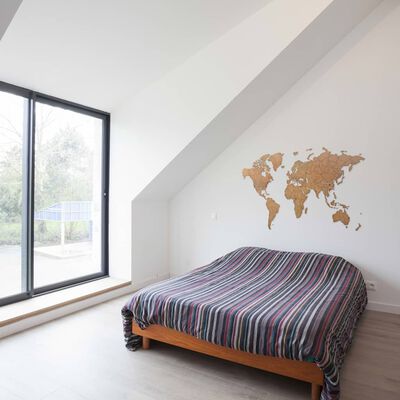 MiMi Innovations seina maailmakaart "Luxury" pusle, pruun, 150x90 cm