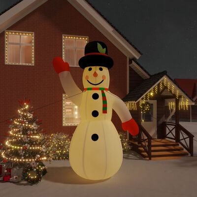 vidaXL jõulukaunistus täispumbatav lumememm LEDidega 455 cm