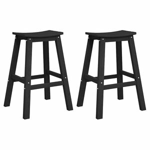 vidaXL Baaritool 2 pcs Must 52 x 43 x 73,5 cm HDPE