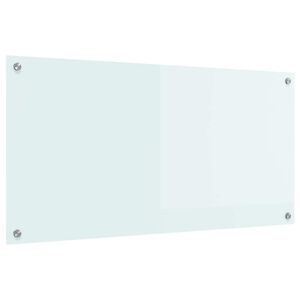 vidaXL K&ouml;gi Splashback Valge 100 x 50 cm karastatud klaas