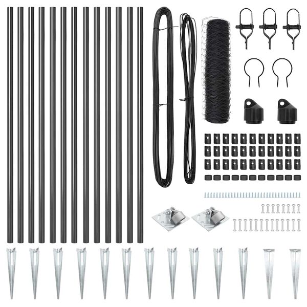 vidaXL Aiapost Hall 25 x 0,8 m (50 mm v&otilde;rk) Terased ja PVC
