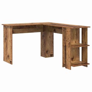 vidaXL Nurgalaud riiuliga Vana puit 140 x 113,5 x 75 cm Tehispuit