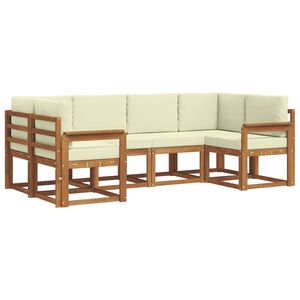 vidaXL V&auml;li diivanikomplekt padjaga 6 pcs Looduslik ja kreem