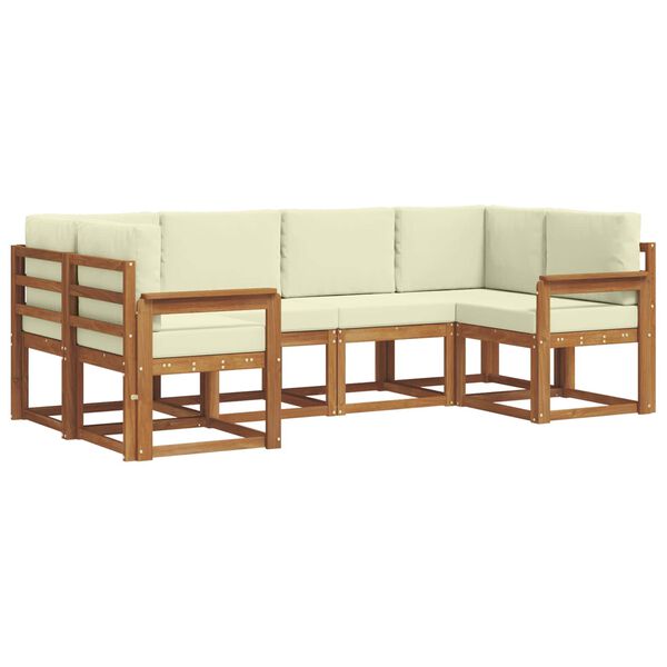 vidaXL V&auml;li diivanikomplekt padjaga 6 pcs Looduslik ja kreem