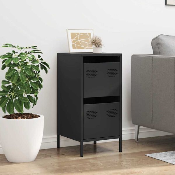 vidaXL puhvetkapp, must, 35x39x73,5 cm, külmvaltsitud teras