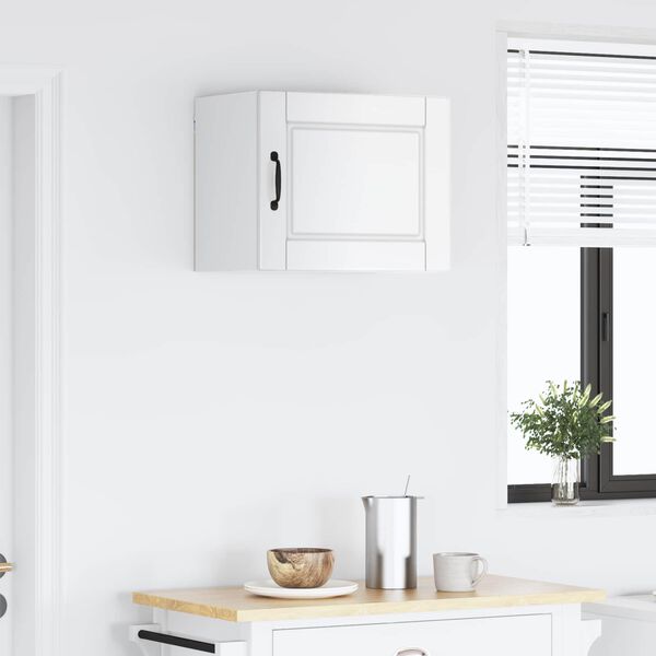 vidaXL K&ouml;&ouml;gikapp uksega Kergelt l&auml;ikiv valge 50 x 31 x 40 cm Tehispuit