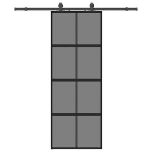 vidaXL l&uuml;kanduks riistvara komplektiga must 76x205 cm karastatud klaas