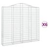 vidaXL kaarekujulised gabioonkorvid 6 tk, 200x30x180/200 cm, raud