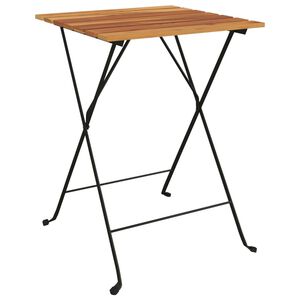 vidaXL kokkupandav bistroolaud, 55 x 54 x 71 cm, tiikpuu ja teras