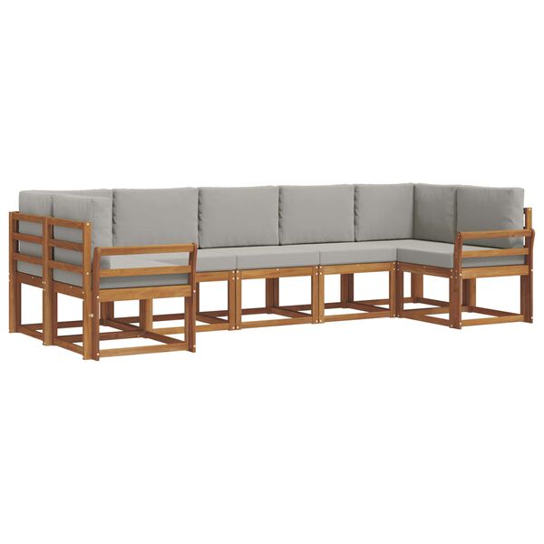 vidaXL V&auml;li diivanikomplekt padjaga 7 pcs Looduslik ja Hele Hall