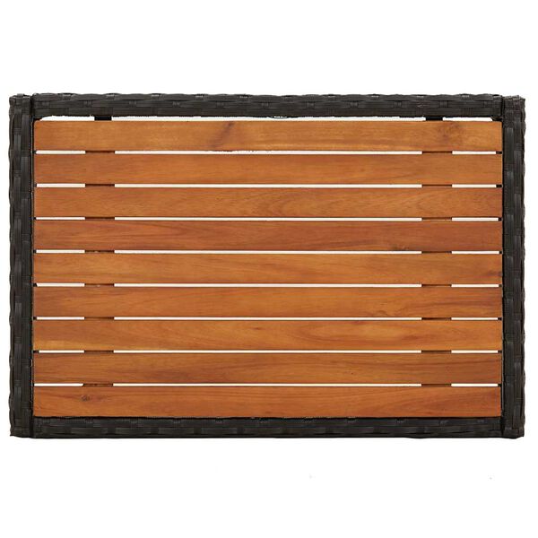 vidaXL reguleeritavad toolid aeda, 2 tk lauaga, must, pol&uuml;rotang